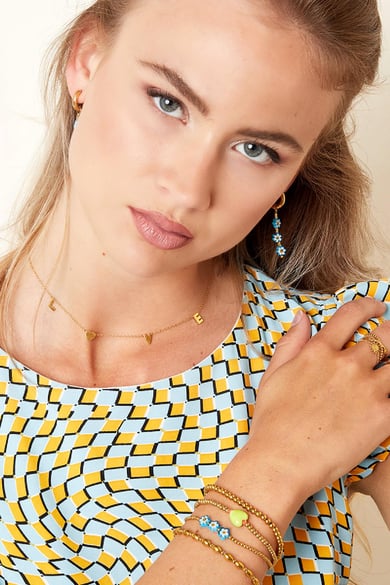 Blue daisy bracelet - #summergirls collection Gold Color Hematite h5 Picture3
